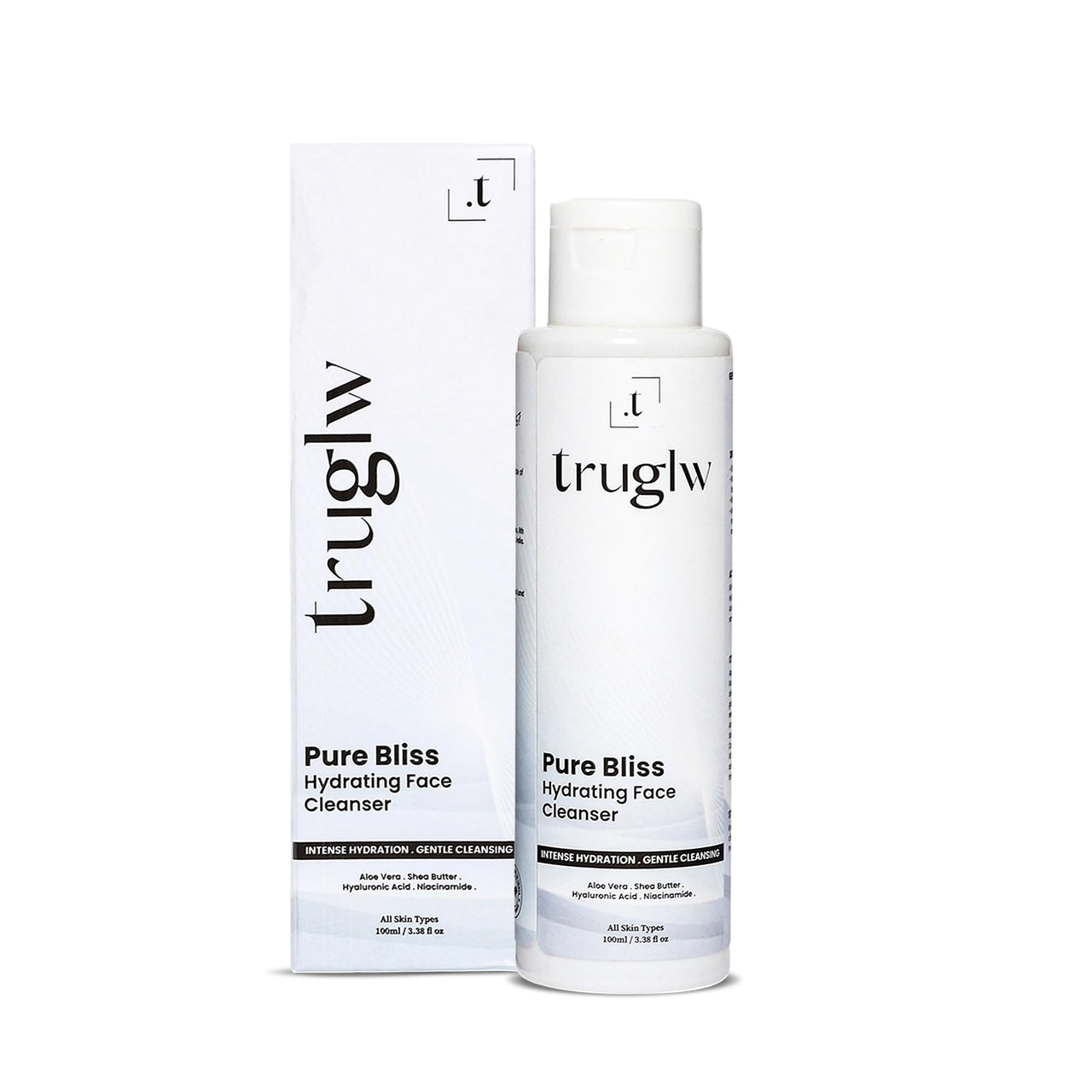 Truglw Daily Face Cleanser, Deeply Hydrates With 2% Niacinamide, Hyaluronic Acid, Aloe Vera, Calms Irritation, Supports Skin Barrier, For Acne-Prone, Dry or Sensitive Skin - 100ml