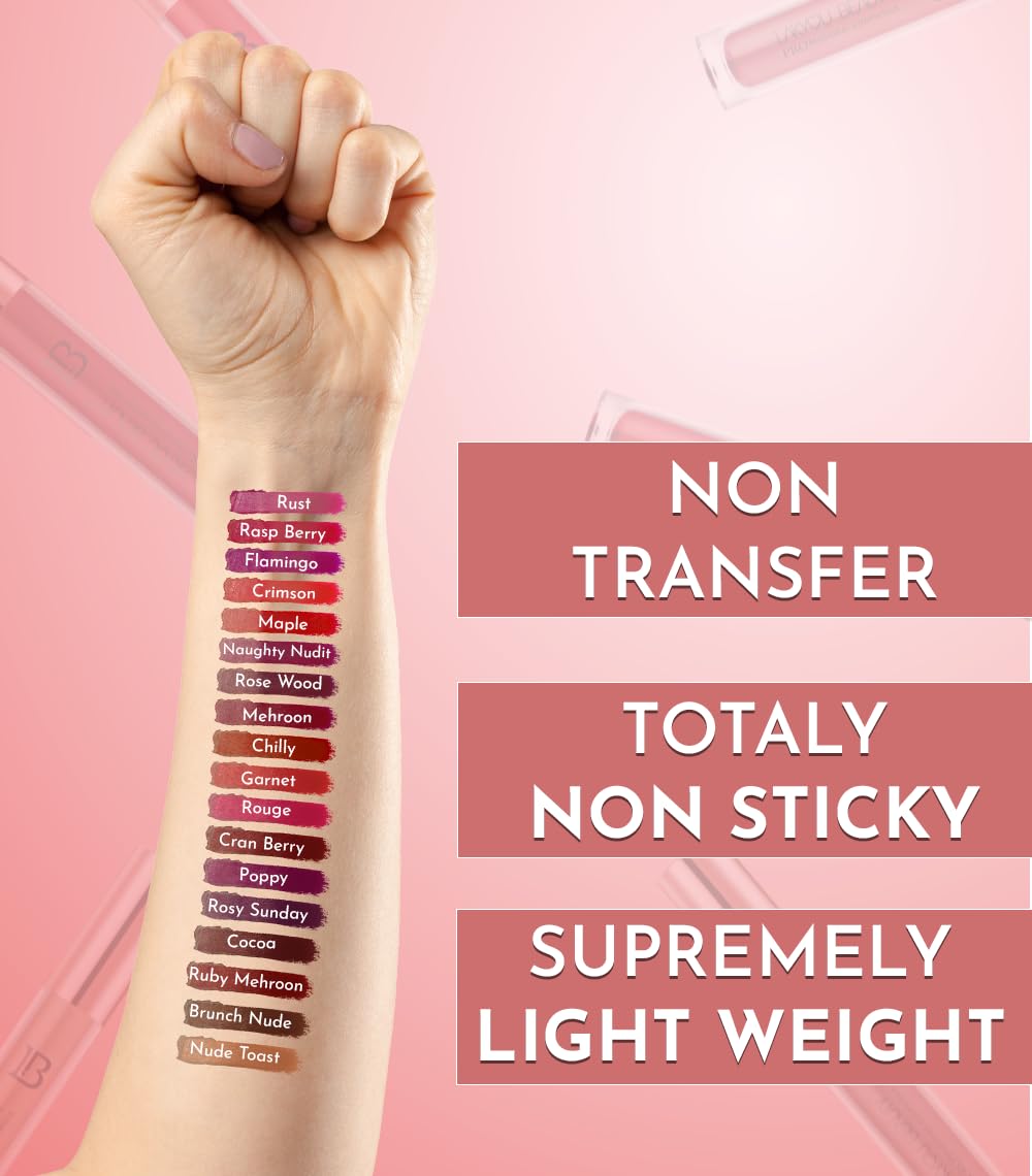 Lakyou Beauty Color Infision Non-Transfer Liquid Lipstick (pack of 2) ((Cran Berry- Maple0)