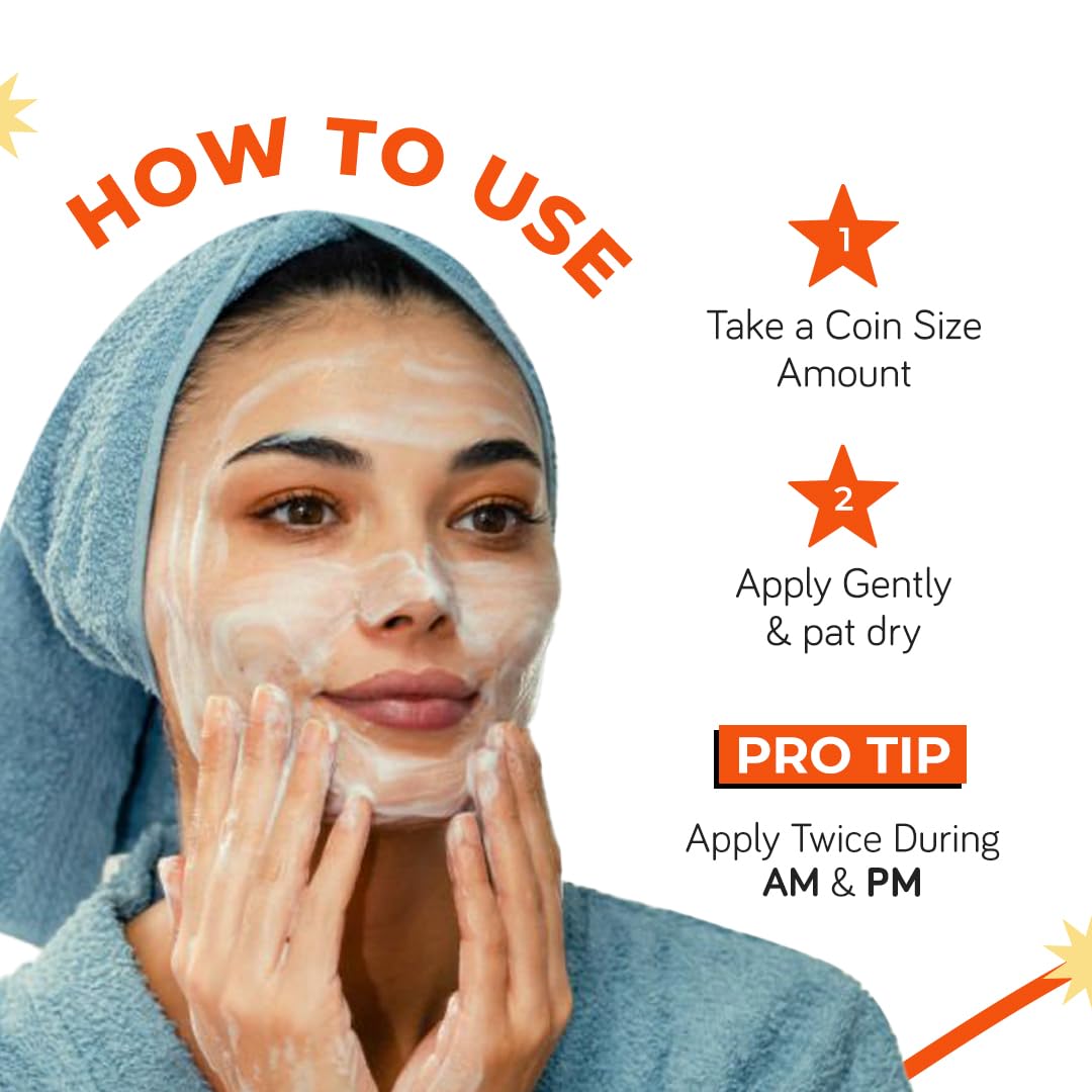 Moody Vitamin C Brightening Face Wash with Mandarin Orange | Gently Cleanses, Hydrates & Reduces Dark Spots | Face Cleanser For Normal, Oily & Combination Skin | Men & Women | 100 ML