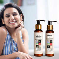 Vedix Shampoo and Conditioner Combo| Vikleda Shampoo For Dry Hair + No Frizz Hair Conditioner | Ayurvedic Shampoo & Conditioner | 100 ml + 100 ml