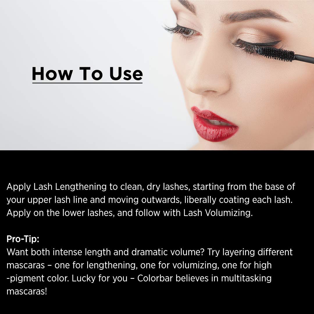 Colorbar Duo Mascara, Carbon Black, 4ml | Lengthening | Volumizing | Smudge-proof and waterproof