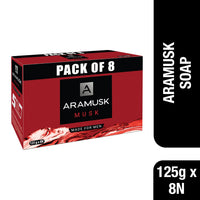 Aramusk Musk Soap for Men| Classic Musk Fragrance| Moisturising Bathing Soap Bar| Lasting Freshness & Nourishment| 125g (Pack of 16)