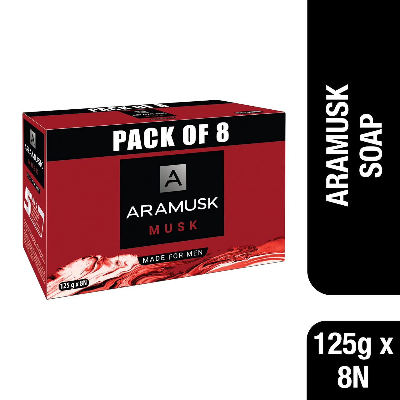 Aramusk Musk Soap, 125g(Pack of 8) & Aramusk Force Soap, 125g(Pack of 8)