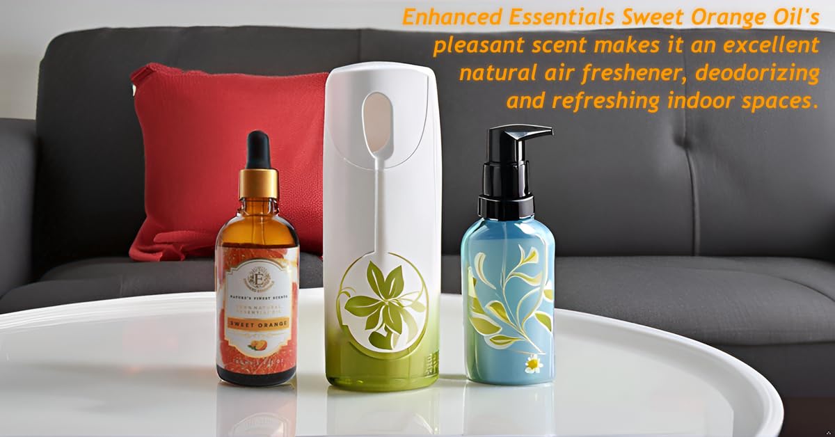 Luxurious SWEET ORANGE Essential Oil by Enhanced Essentials|Therapeutic,Organic & Natural |Crafted with Slow Extraction| Ultra Premium Grade Concentrated Essential Oil for Home Fragrance, Diffusers, Skin care, Aromatherapy, Bath, Massage,Humidifiers, Soap