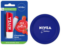 NIVEA Crème, All Season Multi-Purpose Cream, 100ml & NIVEA Lip Balm, Fruity Strawberry Shine, 4.8g