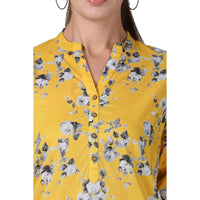 in. fuse by Shoppers Stop Mandarin Neck Printed Cotton Women Straight Fit Kurta