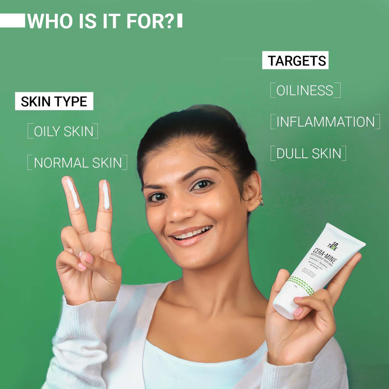 Sotrue Ceramide Gel Face Moisturizer for Oily & Acne Prone Skin | Oil-Free Gel Moisturizer With Squalene |Fast Absorbing For Women & Men | 100g