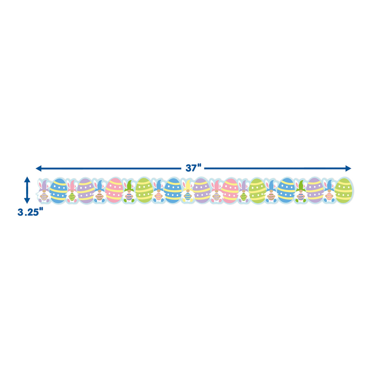 Eureka Easter Gnomes Extra Wide Decorative Classroom and Bulletin Board Trim for Teachers, 3.25" Wide, 12 Strips for 37 Total Feet