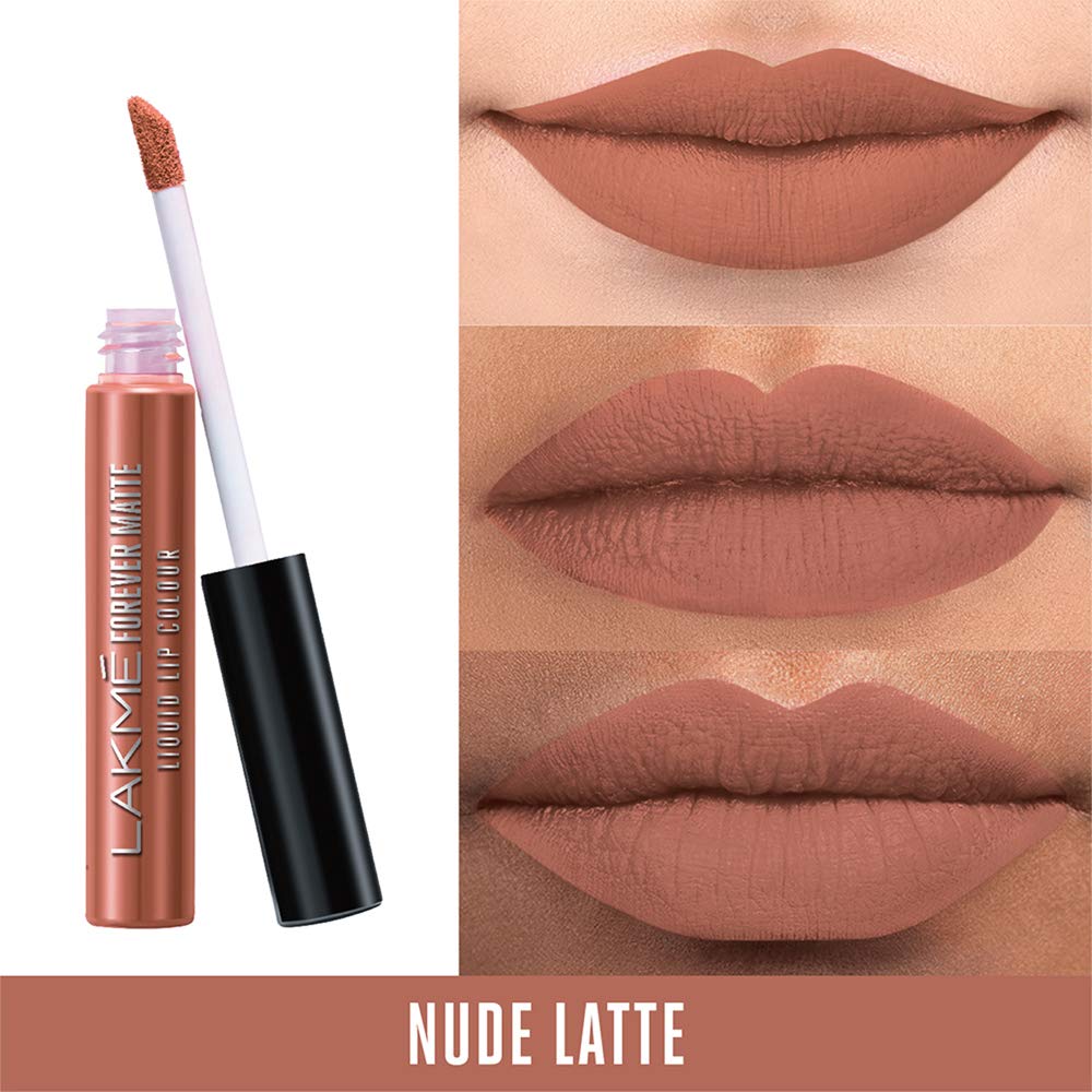 Lakmé Forever Matte Liquid Lip Colour, Nude Latte, 5.6ml & Lakmé Forever Matte Liquid Lip Colour, Orange Tango, 5.6 ml