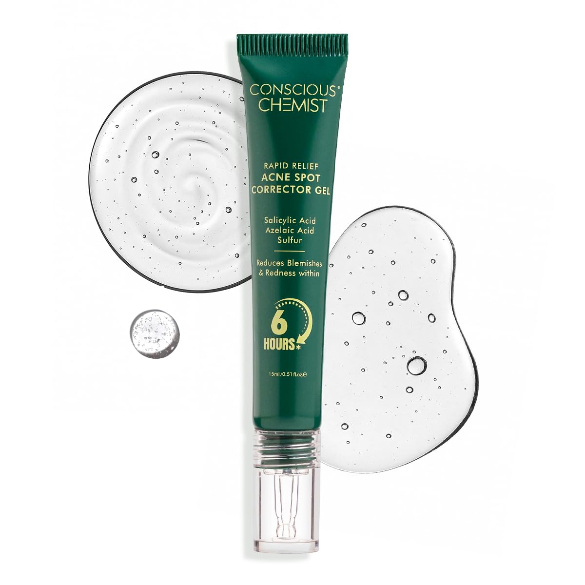 Conscious Chemist® Rapid Relief Acne Spot Corrector Gel | 15g | Triple-Action Treatment with 2% Salicylic Acid & Azelaic Acid | Clears Pimples, Reduces Redness & Fades Dark Spots | For Men & Women