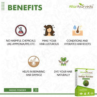 Attar Ayurveda Indigo Powder For Black Hair, 400g