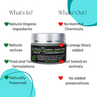 EcoBerry Camellia Mango Butter Leave In Conditioning Balm | Dry & Frizzy Hair, Organic, Silicone Free, Paraben Free, Chemical Free, Cruelty Free, Mineral Oil Free, Preservative Free, Veg