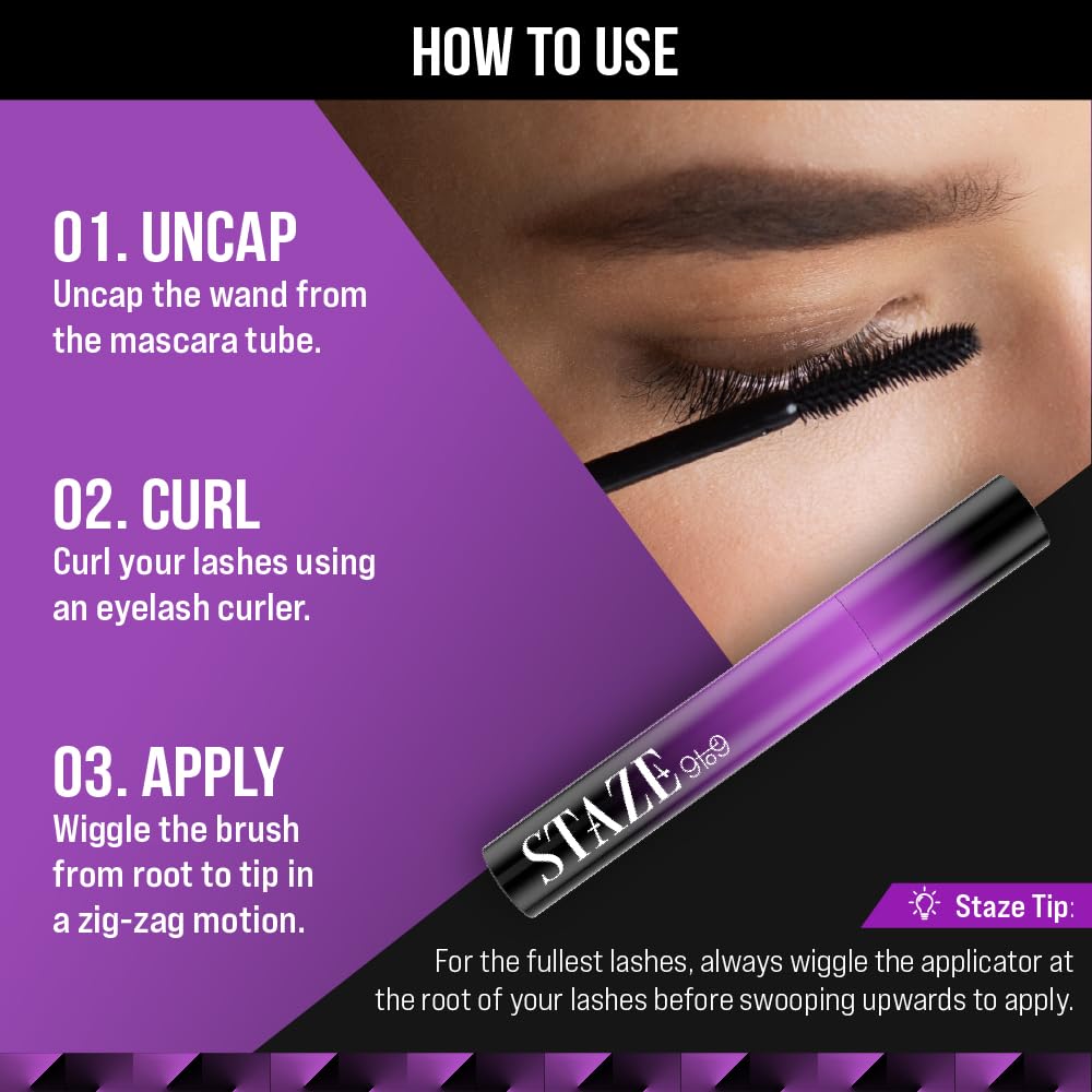 Staze 9to9 All Eyes On You Trio with Kajal + Liner + Mascara eyes makeup combo | Ultra-pigmented | 12 Hrs Long Lasting and Easily Blendable | Mix of Matte & Shimmer Eyeshadows