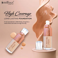 Shryoan High Coverage Foundation| Matte & Natural Finish Liquid Foundation and Long Lasting with Easy Blendable, Suitable for All Skin Types (50gm) (Shade 04)