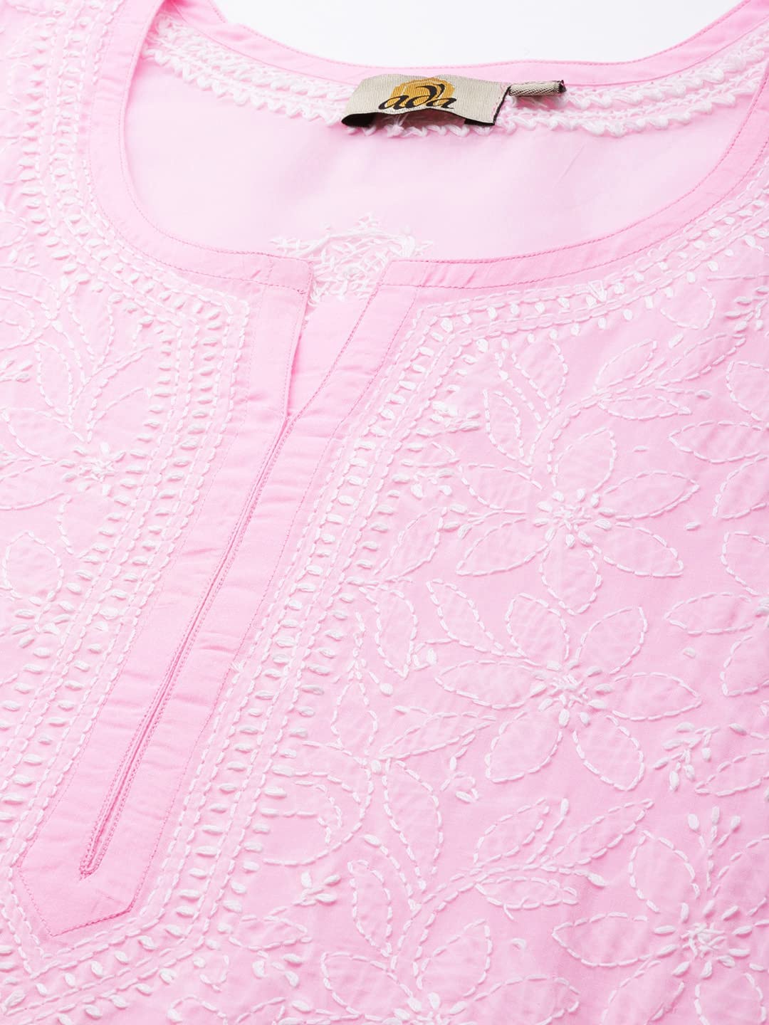 Ada Hand Embroidered Lucknowi Chikankari Cotton Kurta Kurti for Women A411165