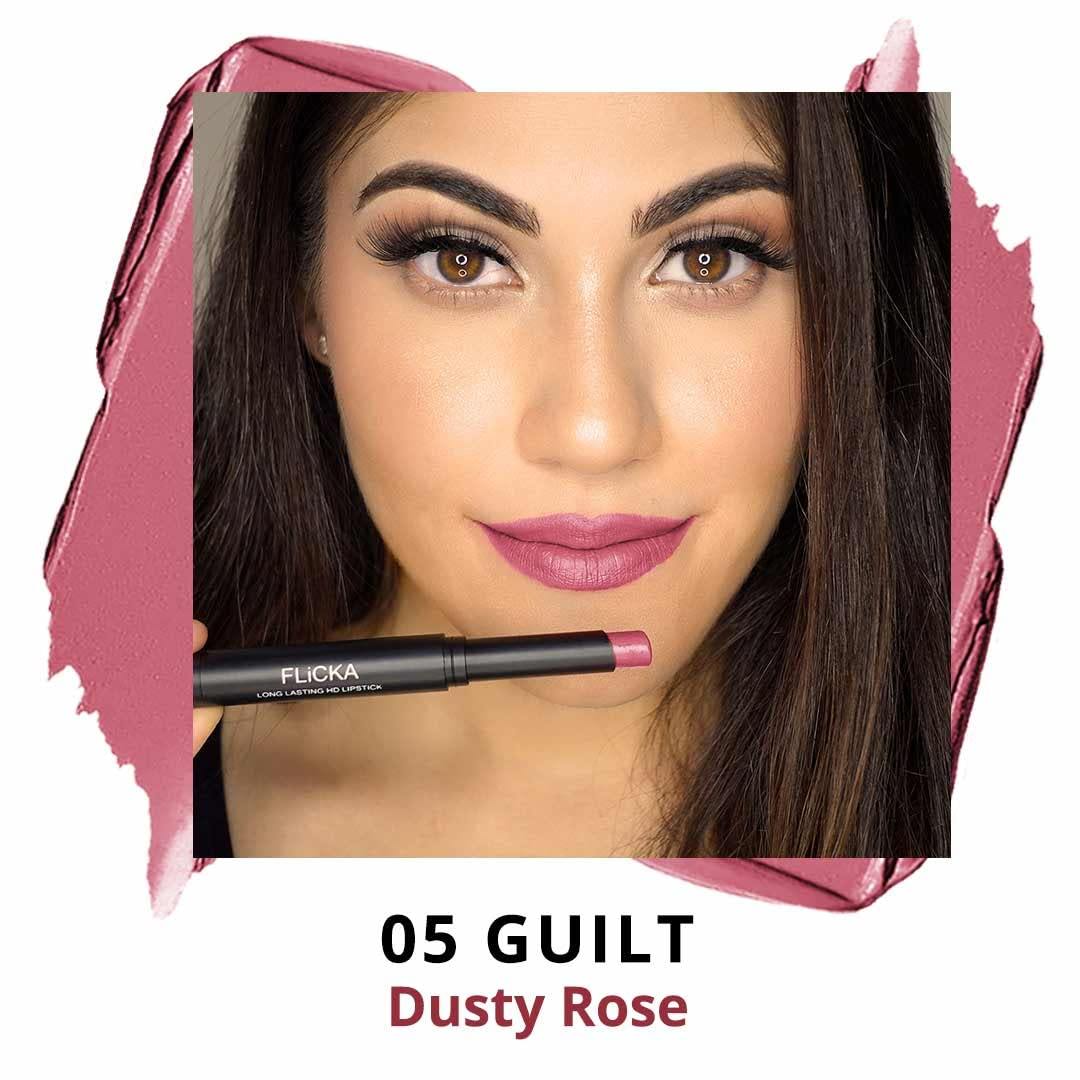 FLiCKA Shimmery Affair Lip Gloss 6 Gin Baby Pink 5ml High Drama Creamy Matte Lipstick| Nontransfer HD Lipstick, Waterproof, Hydrating, Moisturizing, Upto 16Hrs, 05 Guilt, 3.2