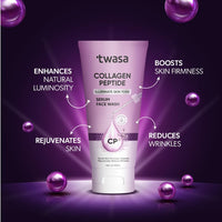 Twasa Collagen Peptide Serum Face Wash For Hydrating Skin, Fight Signs of Skin Aging, Reduce Fine Lines & Wrinkles, Paraben - Sulphate Free - 100ml