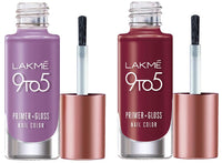 Lakmé 9 To 5 Primer + Glossy Finish Nail Colour & 9 To 5 Primer + Glossy Finish Nail Colour Combo, 6 Ml