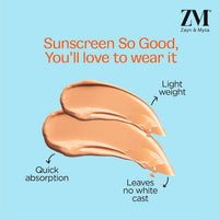 ZM Vitamin C UV Expert Tinted Sunscreen SPF 40, PA +++ For Bright & Glowing Skin | For Dull Skin | Non-Greasy, Quick-Absorbing | UVA UVB Sun Protection | Sunscreen For Women & Men, 50 gm