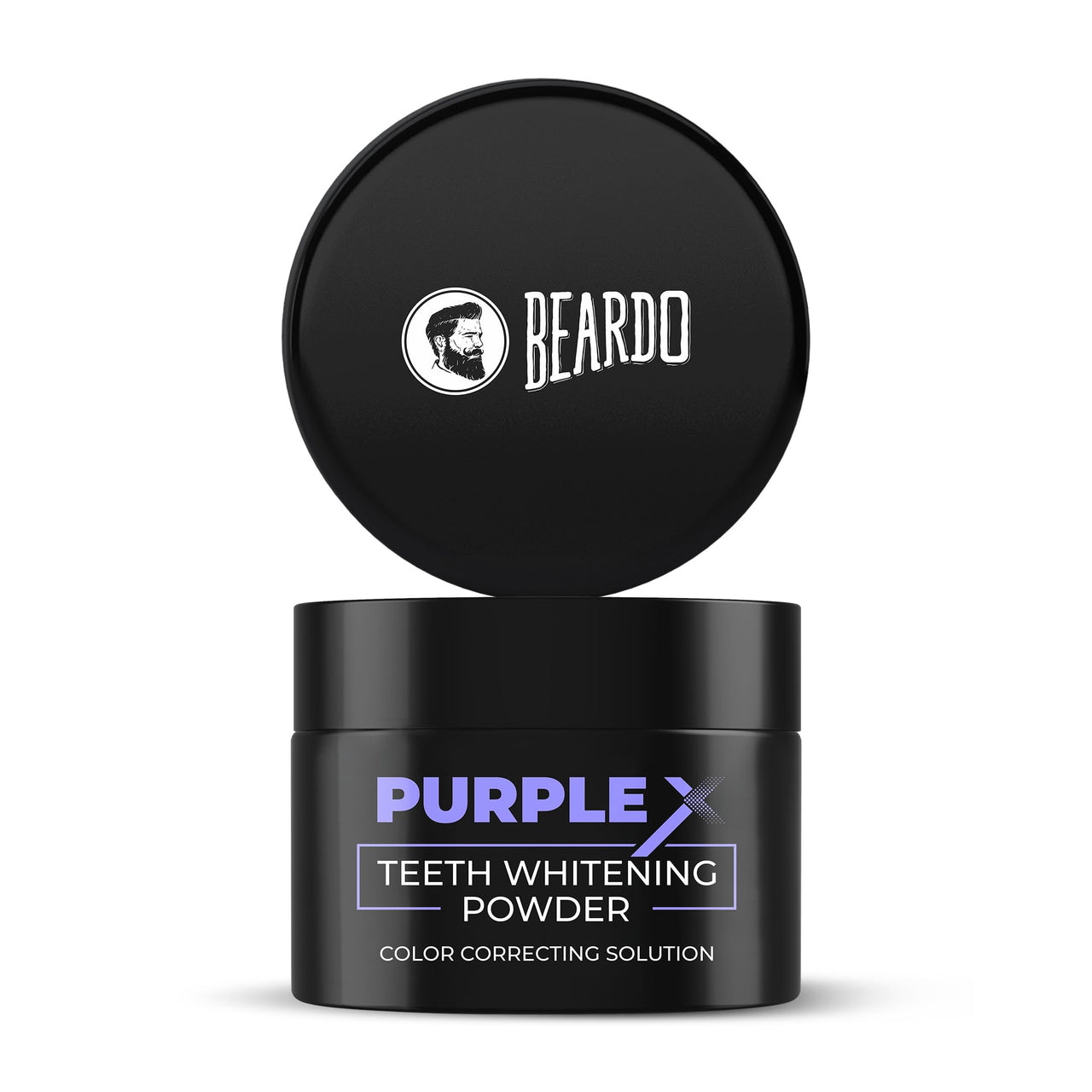 Beardo PurpleX Teeth Whitening Powder, 50g | Stain Removal and Teeth Whitening Solution | Enamel Safe | Prevents Bad Breath | With Papain and Bromelain Enzymes for Stain removal | Peroxide Free