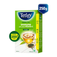 Tetley Loose Green Tea Leaves 250g, Classic Flavour, Immune With Added Vitamin C, Makes 200 Cups, Long Leaf Tea, 5X Antioxidants As An Apple