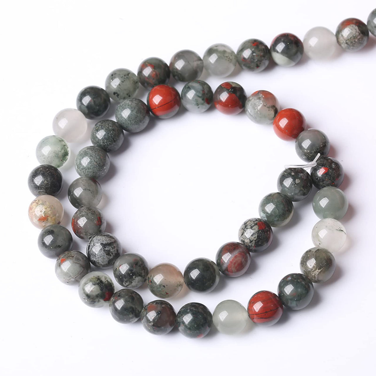 8MM 45PCS Natural Stone African Bloodstone Beads for Jewelry Making DIY Bracelet Energy Crystal Healing Power 8mm