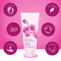 Aroma Magic Turmeric Cleanser | Deeply cleanses, hydrates, unclogs pores & soothes skin with Grapeseed, jojoba & ylang-ylang essential oils, Damask rose extracts | For Combination Skin - 100 gm