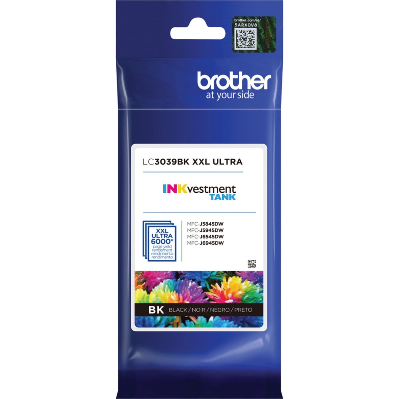 Brother Genuine LC3039BK Single Pack Ultra High-yield Black INKvestment Tank Ink Cartridge, Page Yield Up To 6,000 Pages, LC3039 Black Ink