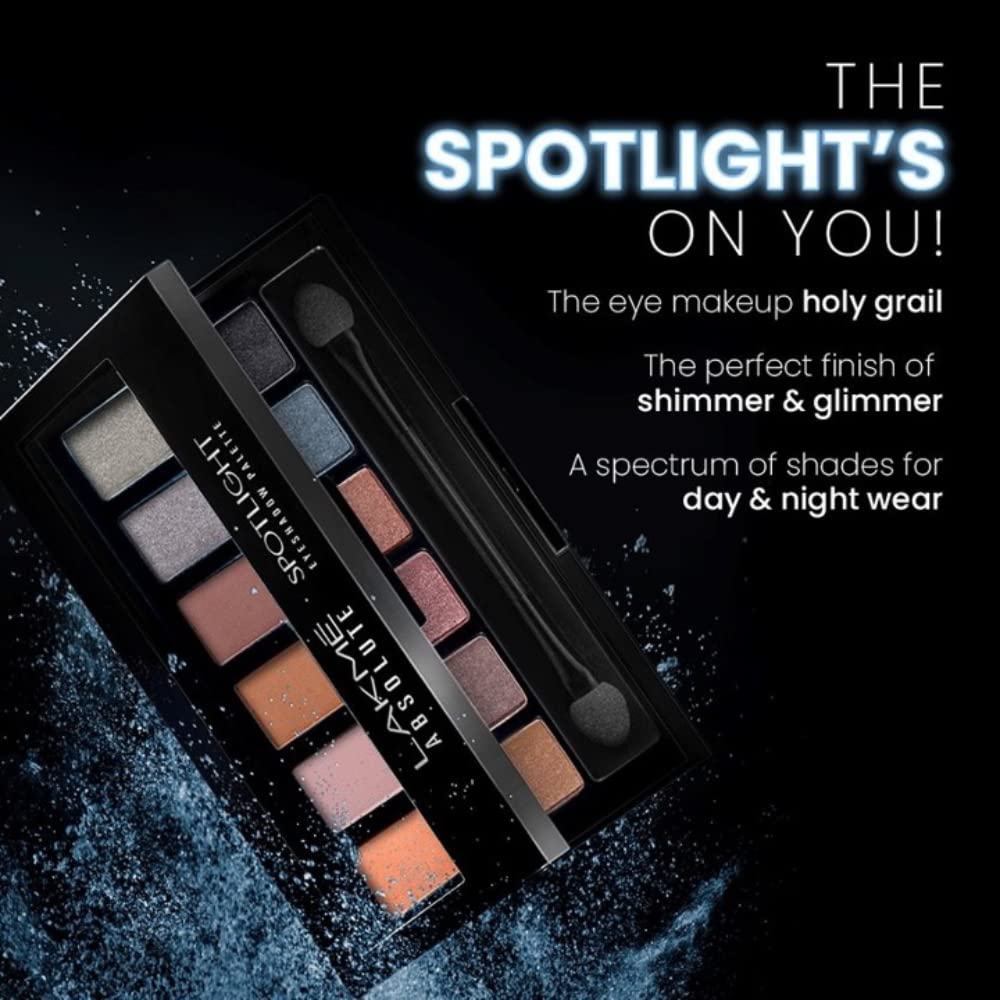 Lakmé Absolute Spotlight Shimmery Eye Shadow Palette, Sundowner, 12 G, Assorted