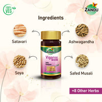Zandu Vigorex For Her: A Daily Energizer |100% Natural,Authentic & Safe ingredients| Her Secret Remedy for Vigour and Vitality (Pack of 60 capsules)