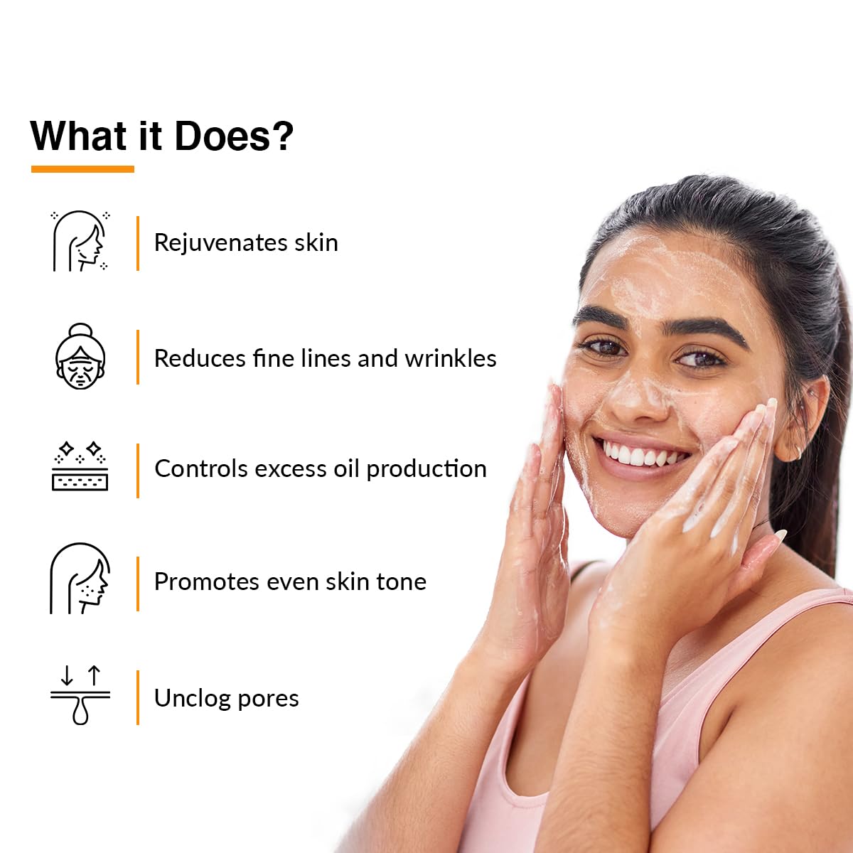 Fixderma 2% Vitamin C Face Wash, Foaming Face Cleanser with Brush, Face wash for Women & Men, Evens skin tone, Reduces fine lines & wrinkles, Exfoliates the skin - 100ml