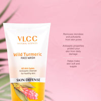 VLCC Wild Turmeric Face Wash - 80ml X 3 (Pack of 3) - Antiseptic Cleanser for Healthy Skin | With Turmeric, Honey, Haldi Root Extract, Aloe Vera, Reetha, Arjuna, and Dandelion Extracts.