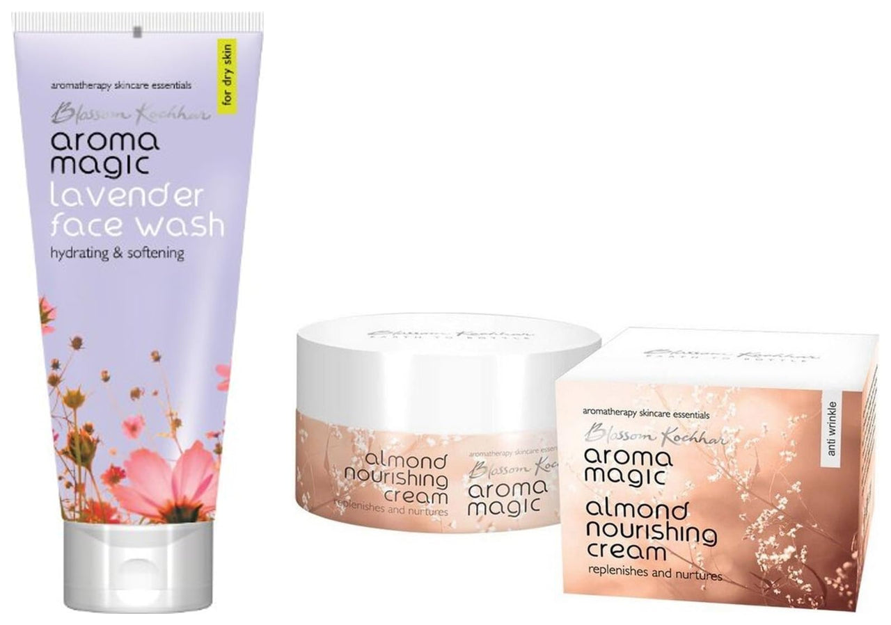 Aroma Magic Face Wash 100 ml (Lavender) & Almond Nourishing Cream, 200 gm