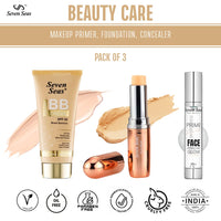 Seven Seas Face Makeup Set For Dusky Skin Tone Daily Use Makeup Pack OF 3 (Natural)