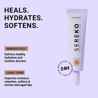 Sereko Hydra Peptide Clear Lip Balm for Dry & Chapped Lips With Ceramides & Squalane | Long Lasting Hydration, 24H Moisture Lock, Repair, Plumps & Smooths | Non Tinted | Salted Caramel - 8gm