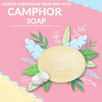 CamPure Camphor Soap 75g (Pack Of 6) - 100% Organic | Eliminates Germs | Safe For Children | Keeps Skin Hydrated | Paraben Free