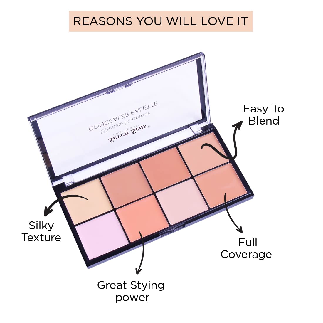 Seven Seas Hyper Fix Prep+Set Makeup Fixer With Ultimate Contour Concealer Palette | Oil Free_Natural | (Pack of 2)