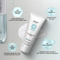 Kaya Clinic Brightening Beads Cleanser with AHA, Niacinamide, Vitamin E, Daily Use Exfoliating & Brightening Face Wash, Hydrating Cleanser for All Skin Types, 100ml