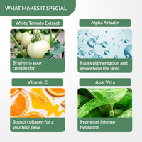 Fixderma TomaGlow Skin Brightening Serum for Face with 4% Niacinamide, 2% Alpha Arbutin, Vitamin C & White Tomato Extract | Reduce Pigmentation & Dark Spots | Brightens the Skin | For Men & Women - 30ML