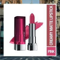 Maybelline New York Color Sensational Creamy Matte, 680 Mesmerizing Magenta, 3.9g with FREE Color Sensational Creamy Matte 507 Almond Pink