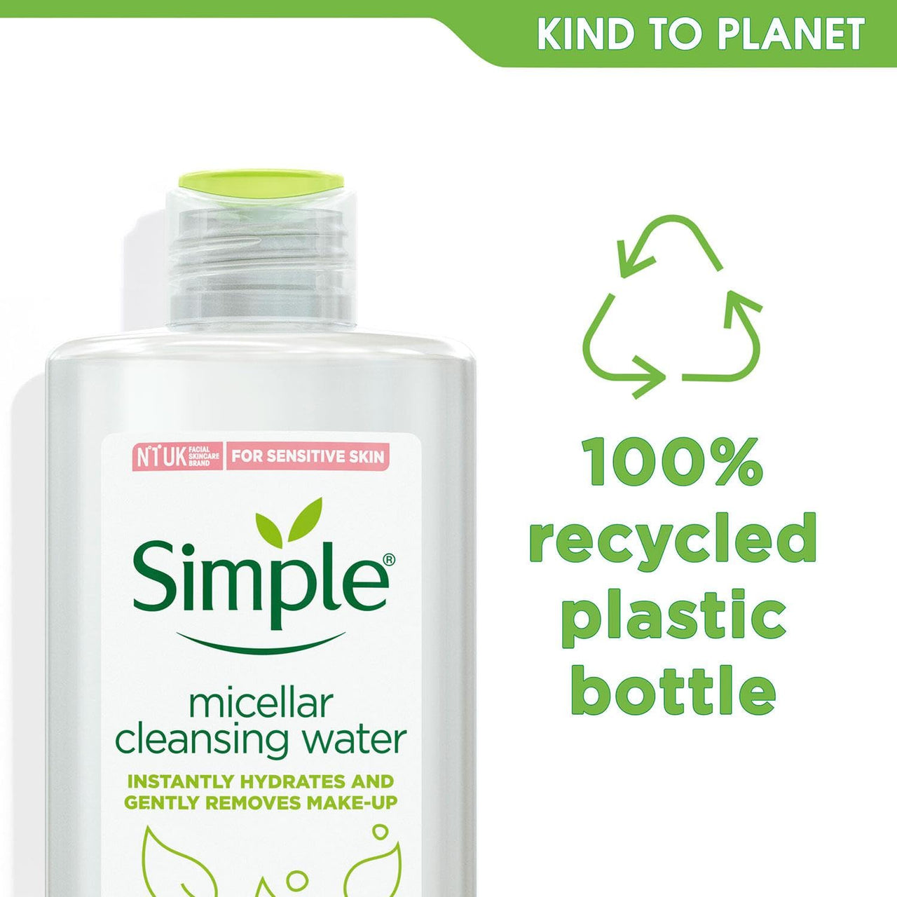 Simple Kind To Skin Micellar Cleansing Water 200 ml | Gently Removes Make-Up & Hydrates | For All Skin Types