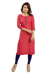 DREAM & DZIRE Women Printed Staight Cotton Kurti.