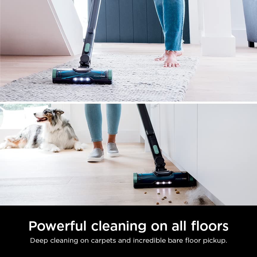 Shark IZ631H Cordless Pro Vacuum with PowerFins and Self-Cleaning Brushroll, Includes Upholstery Tool & Crevice Tool, Up To 60 Minute Runtime, HEPA Filtration, Cordless Vacuum, Dark Grey/Mojito Gray
