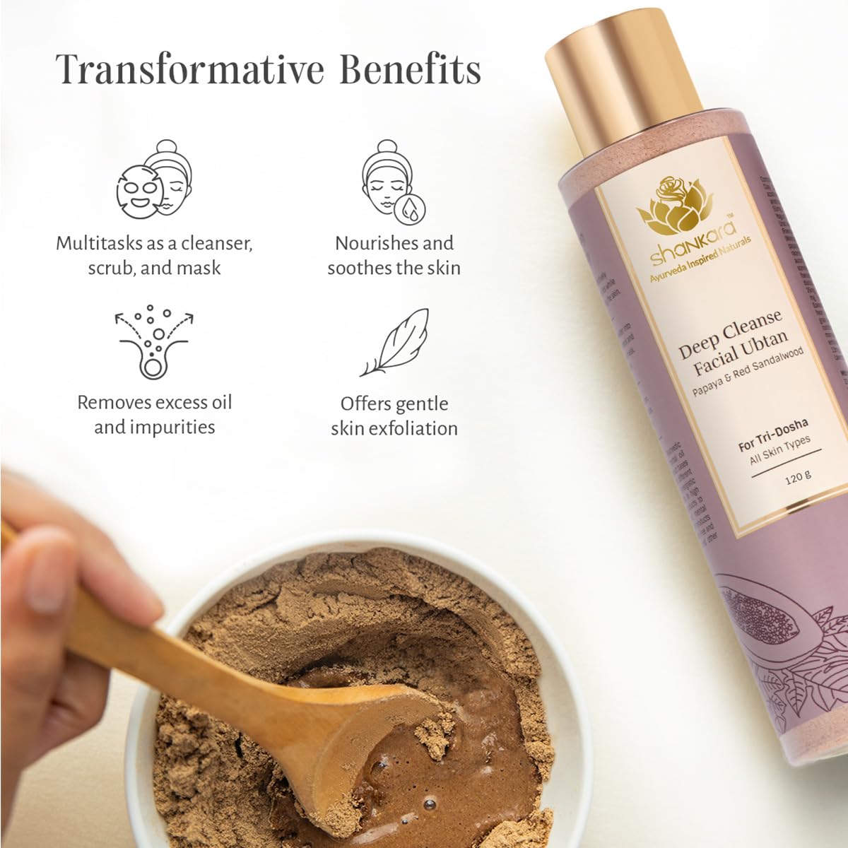 Shankara Deep Cleanse Facial Ubtan with Neem, Rose, Red Sandalwood 120gm