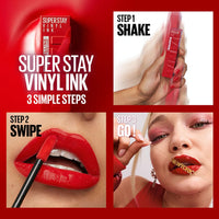Maybelline New York SuperStay Vinyl Ink Liquid Lipstick - Striking, Instant Shine & Transfer Proof. SuperStay Vinyl Ink Liquid Lipstick Last Up To 16 Hours, Enriched With Vitamin E | 4.2ml