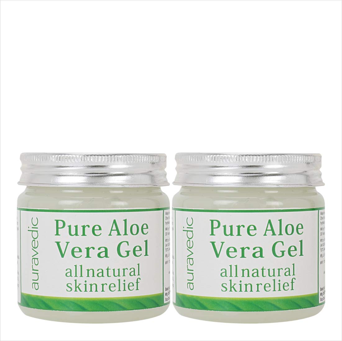 Auravedic Pure Aloe Vera Gel With Green Tea – Pack of 2 (200gm Each), Multi-Purpose Gel For Face, Hair, Under Eyes & Acne, Hydrating & Paraben-Free Formula For Glowing Skin
