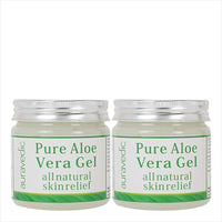 Auravedic Pure Aloe Vera Gel With Green Tea – Pack of 2 (200gm Each), Multi-Purpose Gel For Face, Hair, Under Eyes & Acne, Hydrating & Paraben-Free Formula For Glowing Skin