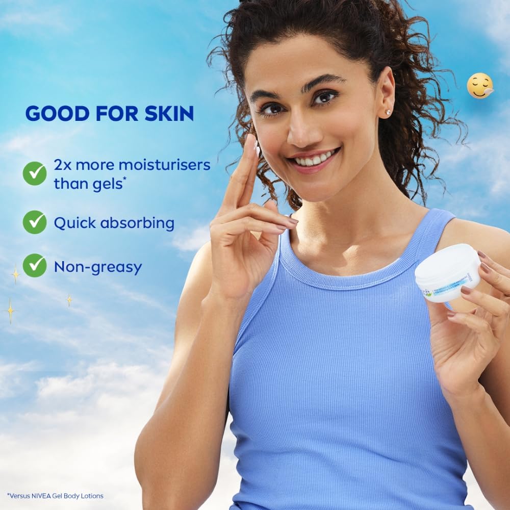 NIVEA Soft Light Moisturizer For Face, Hand & Body, Instant Hydration, Non-Greasy Cream With Vitamin E & Jojoba Oil, 100ml