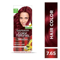 Garnier, Hair Colouring Creme, Long-lasting Colour, Smoothness & Shine, Color Naturals, Shade: 7.65 Raspberry Red, 55ml + 50g