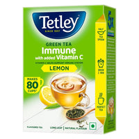 Tetley Loose Green Tea Leaves 100g, Lemon Flavour, Immune With Added Vitamin C, Makes 80 Cups, Long Leaf Tea, 5X Antioxidants As An Apple